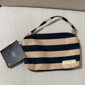 Ju-Ju-Be Be Quick Legacy The First  Mate / Navy Blue and Tan Striped Clutch